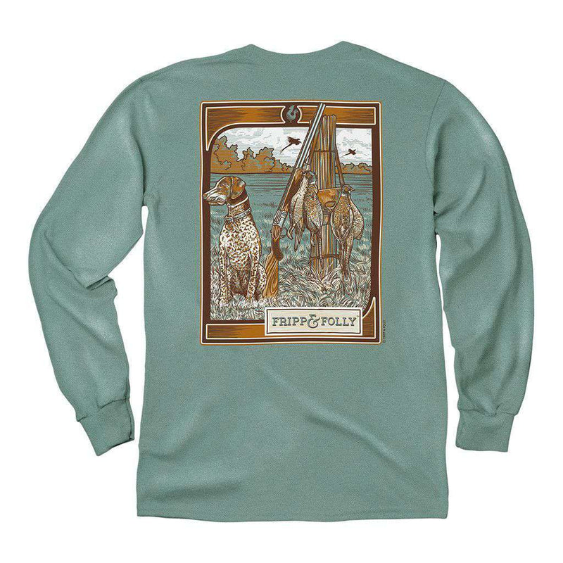 Dog with Kill Long Sleeve Tee in Light Green by Fripp & Folly - Country Club Prep
