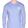 Don't Tread on Me Long Sleeve Pocket Tee in Washed Denim by Southern Fried Cotton - Country Club Prep