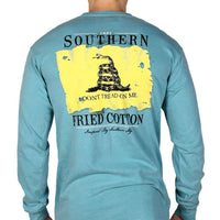 Don't Tread On Me Long Sleeve Tee Shirt in Seafoam by Southern Fried Cotton - Country Club Prep