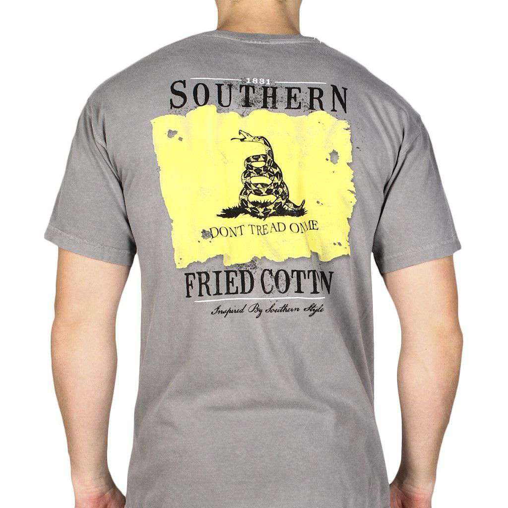 Don't Tread On Me Short Sleeve Tee Shirt in Grey by Southern Fried Cotton - Country Club Prep