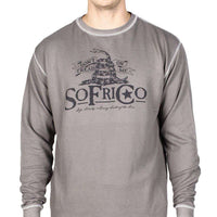 Don't Tread on Me Thermal Long Sleeve in Grey by Southern Fried Cotton - Country Club Prep