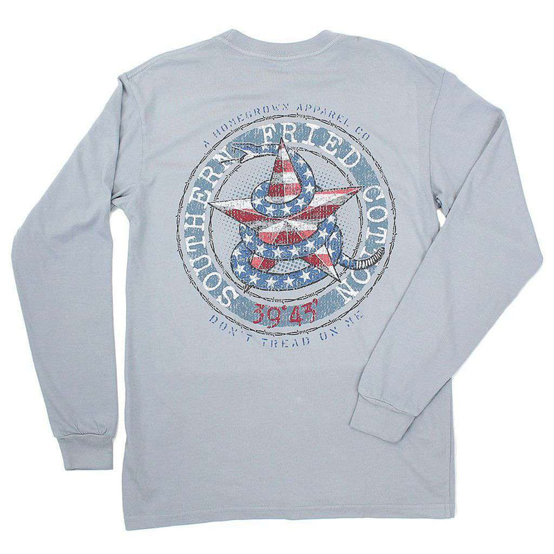 Don't Tread Star Long Sleeve Tee Shirt in Granite by Southern Fried Cotton - Country Club Prep