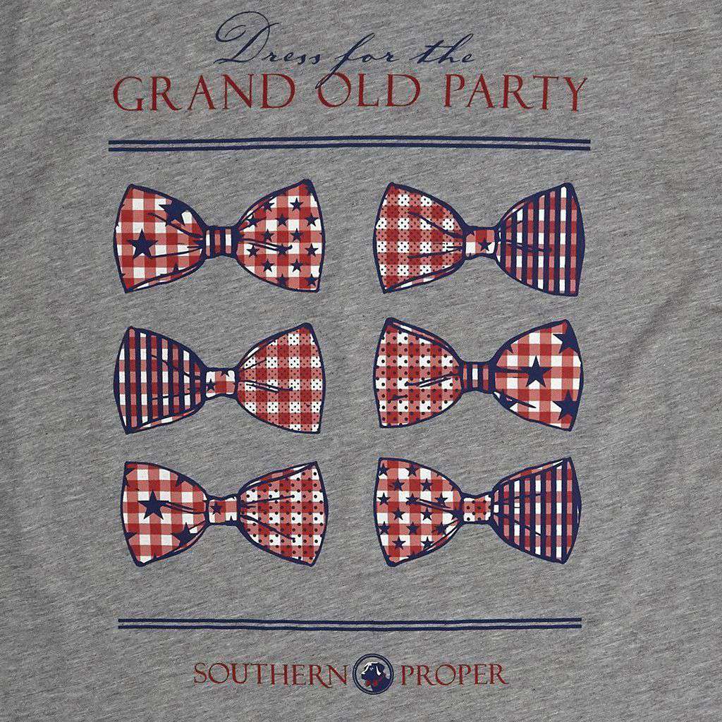 Dress For The Grand Old Party Tee in Grey by Southern Proper - Country Club Prep