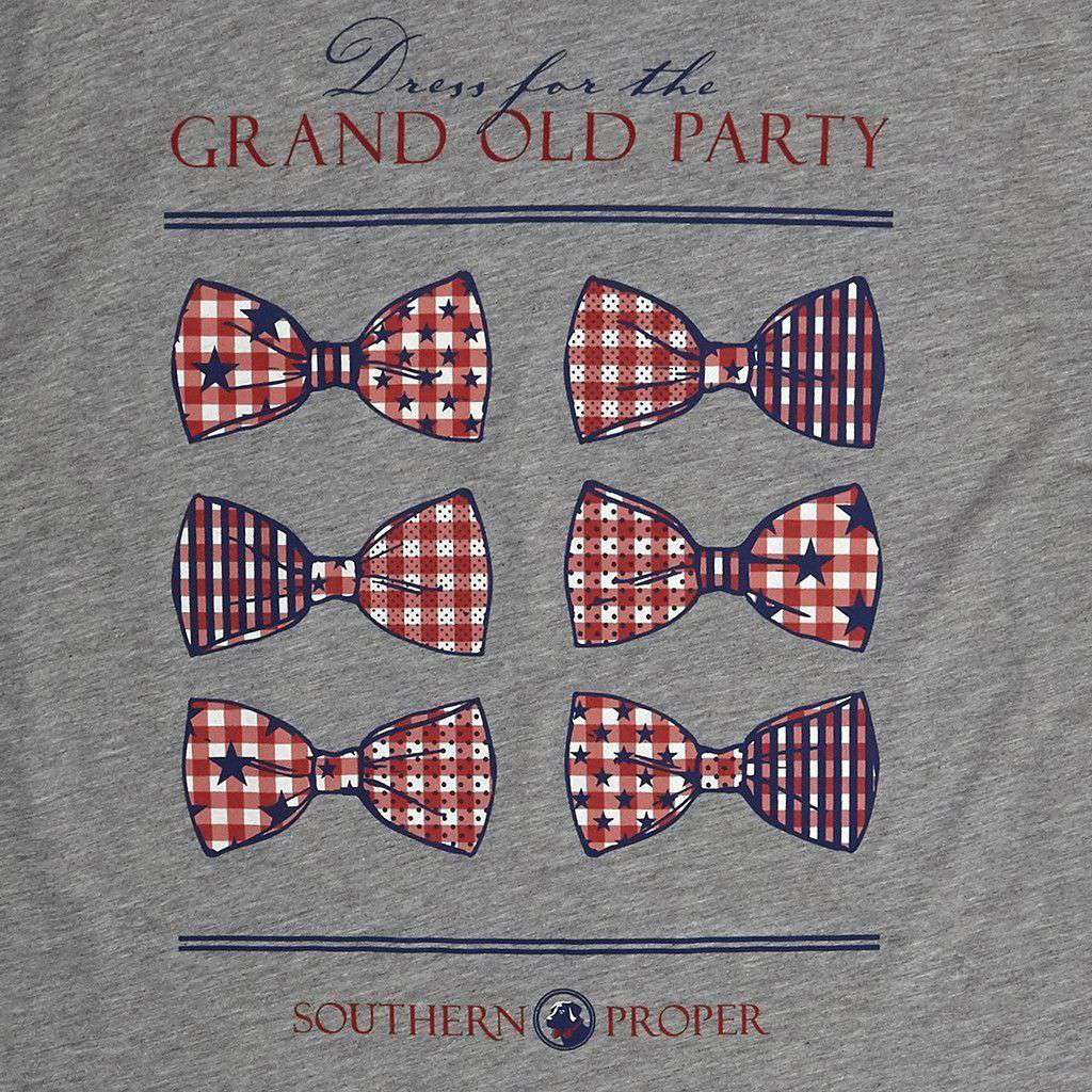 Dress For The Grand Old Party Tee in Grey by Southern Proper - Country Club Prep