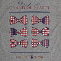 Dress For The Grand Old Party Tee in Grey by Southern Proper - Country Club Prep