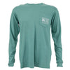 Duck Call Flag Long Sleeve Tee Shirt in Light Green by Southern Fried Cotton - Country Club Prep