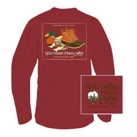 Duck Necessities Long Sleeve Tee Shirt in Chili Red by Southern Fried Cotton - Country Club Prep