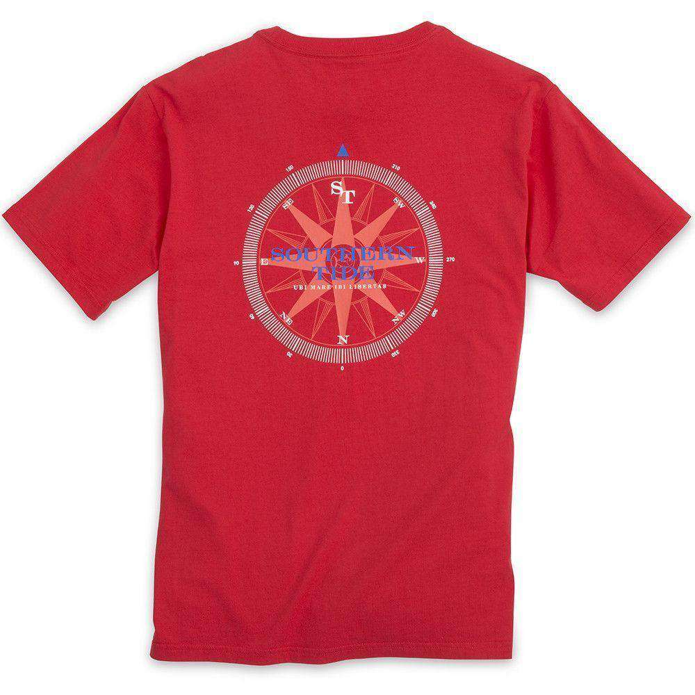 Due South Tee Shirt in Channel Marker Red by Southern Tide - Country Club Prep