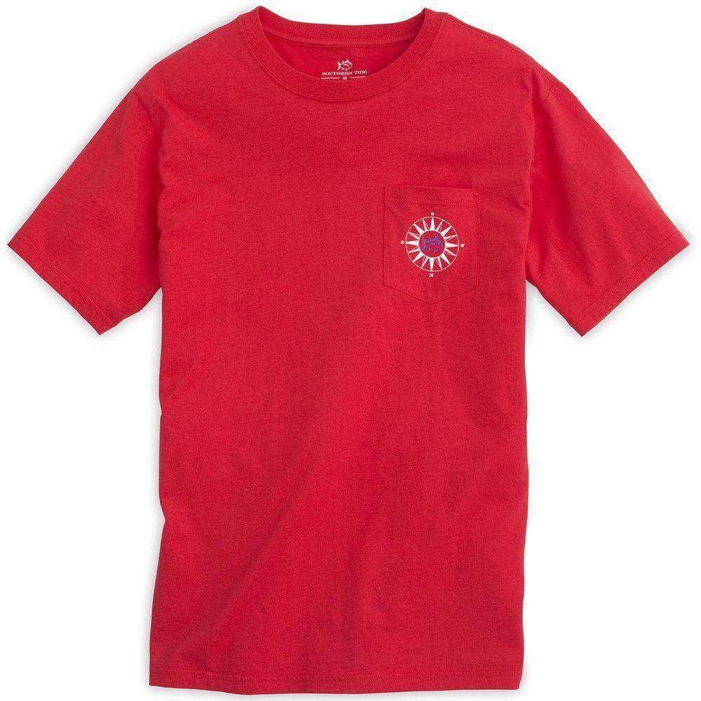 Due South Tee Shirt in Channel Marker Red by Southern Tide - Country Club Prep