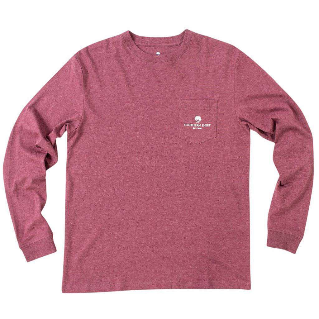Elemental Compass Long Sleeve Tee Shirt in Oxen Red by The Southern Shirt Co. - Country Club Prep