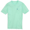 Embroidered Outline Skipjack Pocket Tee Shirt in Offshore Green by Southern Tide - Country Club Prep