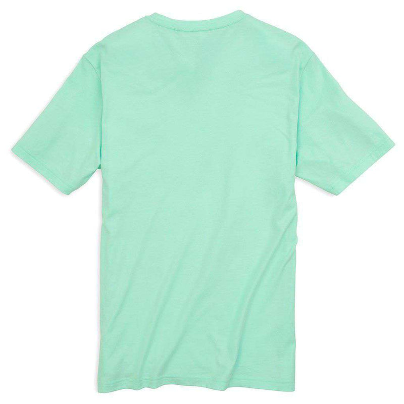 Embroidered Outline Skipjack Pocket Tee Shirt in Offshore Green by Southern Tide - Country Club Prep