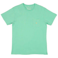 Embroidered Pocket Tee in Bimini Green w/ Melon by Southern Marsh - Country Club Prep