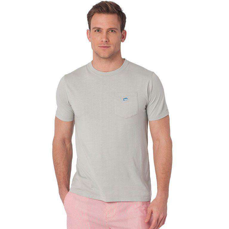 Embroidered Pocket Tee in Harpoon Grey by Southern Tide - Country Club Prep