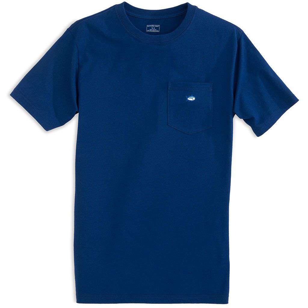 Embroidered Pocket Tee Shirt in Blue Depths by Southern Tide - Country Club Prep