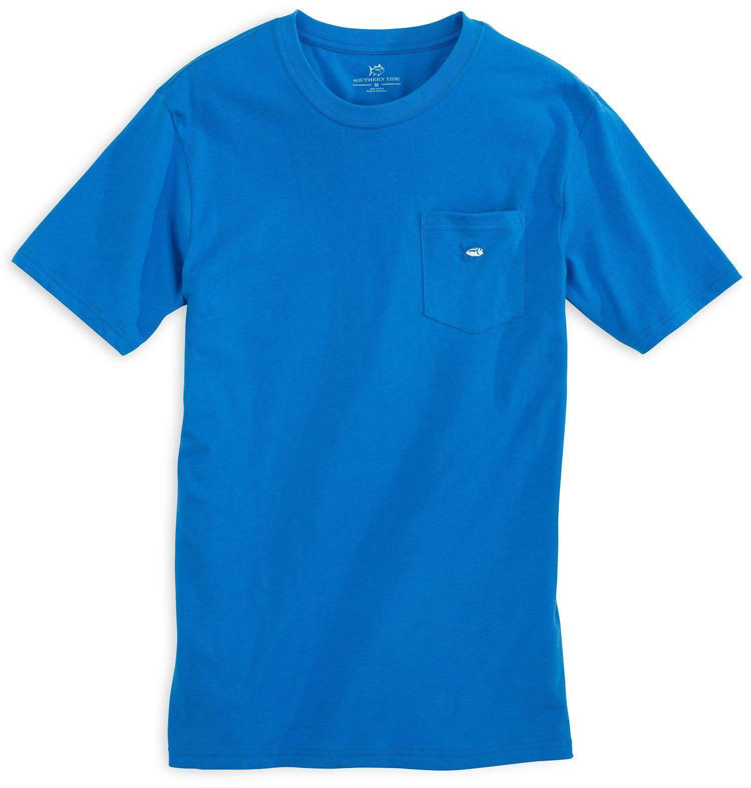 Embroidered Pocket Tee Shirt in Blue Stream by Southern Tide - Country Club Prep