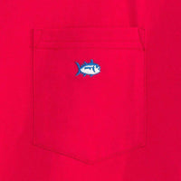 Embroidered Pocket Tee Shirt in Channel Marker Red by Southern Tide - Country Club Prep