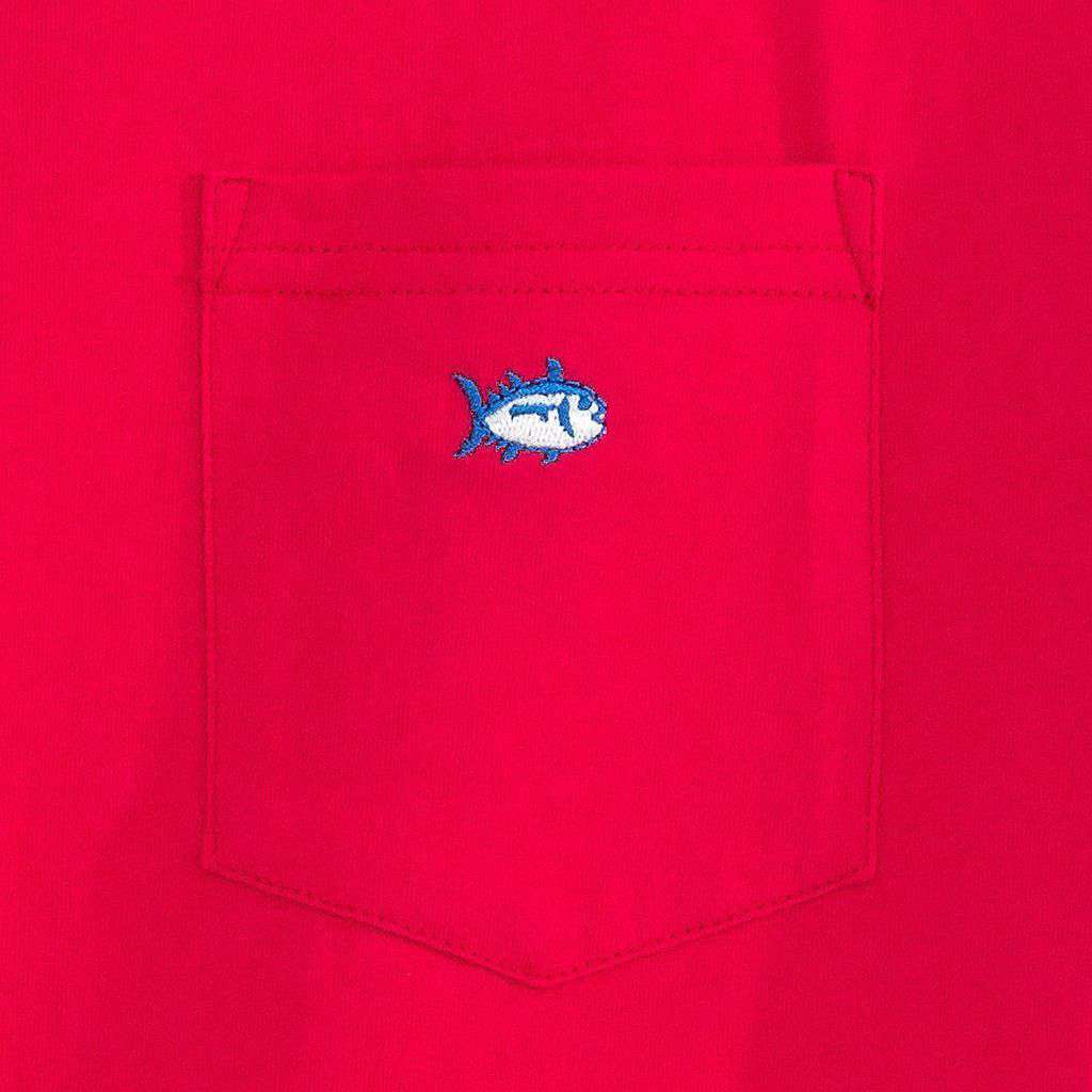 Embroidered Pocket Tee Shirt in Channel Marker Red by Southern Tide - Country Club Prep