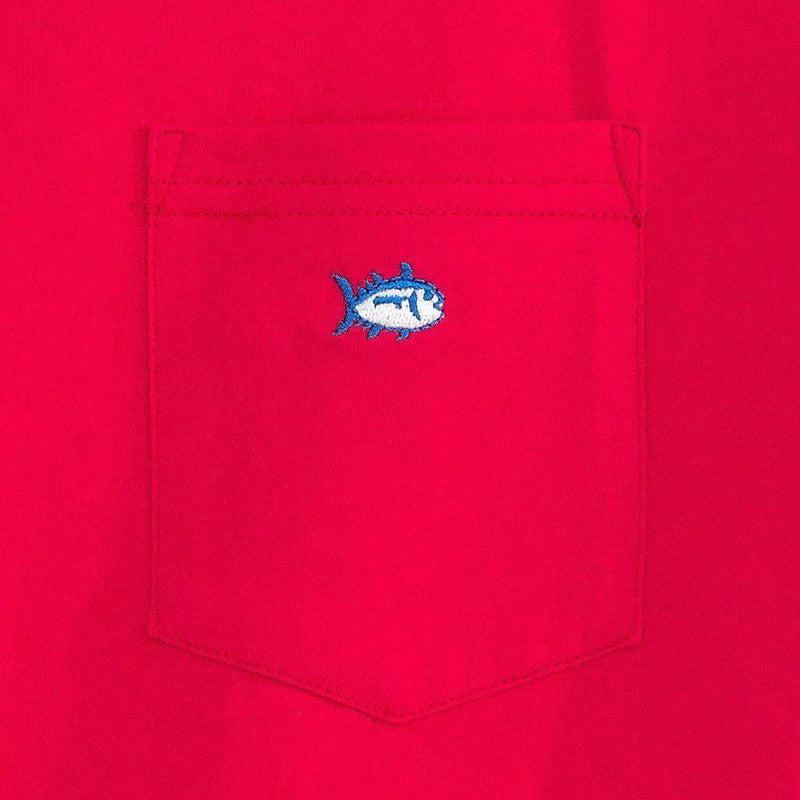 Embroidered Pocket Tee Shirt in Channel Marker Red by Southern Tide - Country Club Prep