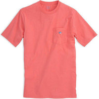 Embroidered Pocket Tee Shirt in Coral Beach by Southern Tide - Country Club Prep