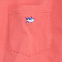 Embroidered Pocket Tee Shirt in Coral Beach by Southern Tide - Country Club Prep