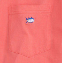 Embroidered Pocket Tee Shirt in Coral Beach by Southern Tide - Country Club Prep