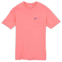 Embroidered Pocket Tee Shirt in Light Coral by Southern Tide - Country Club Prep
