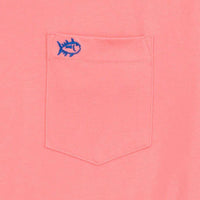 Embroidered Pocket Tee Shirt in Light Coral by Southern Tide - Country Club Prep