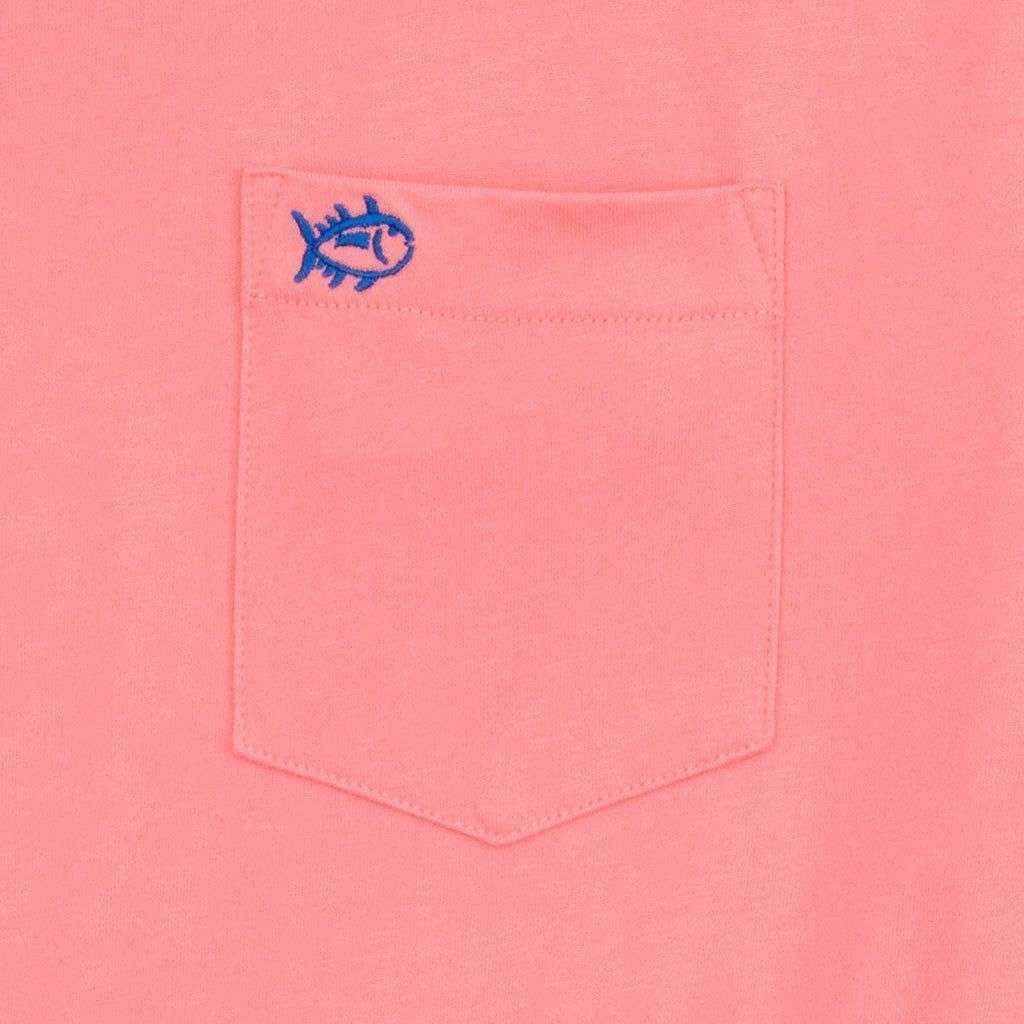 Embroidered Pocket Tee Shirt in Light Coral by Southern Tide - Country Club Prep