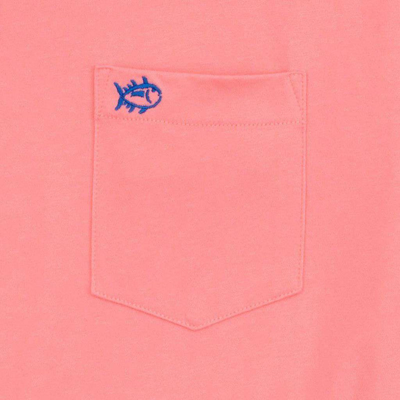 Embroidered Pocket Tee Shirt in Light Coral by Southern Tide - Country Club Prep