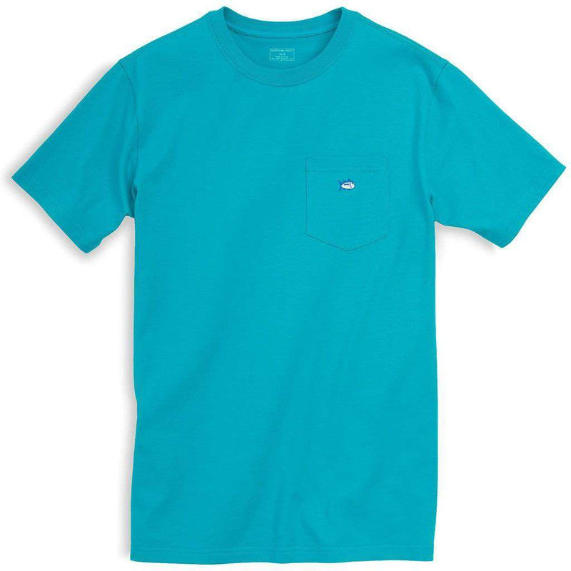 Embroidered Pocket Tee Shirt in Rushing Water by Southern Tide - Country Club Prep