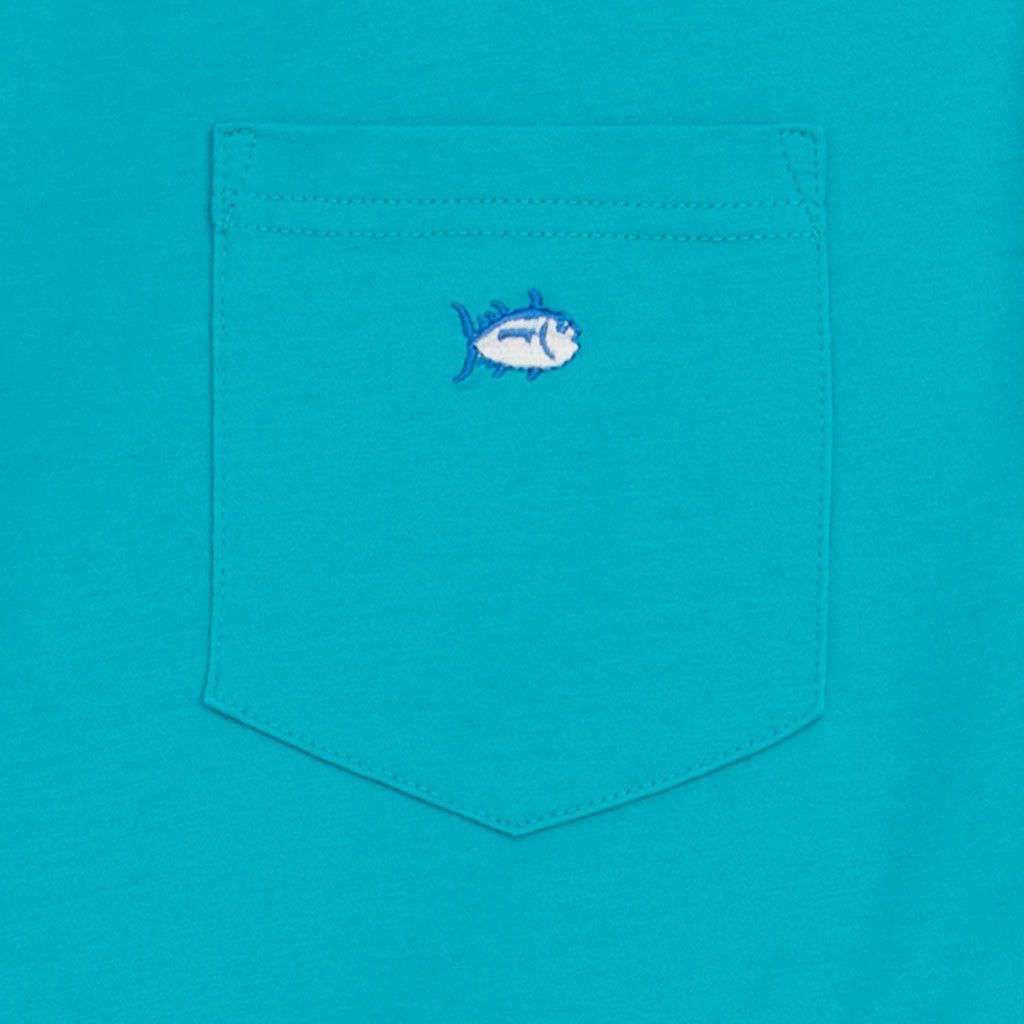 Embroidered Pocket Tee Shirt in Rushing Water by Southern Tide - Country Club Prep