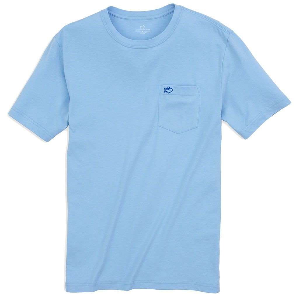 Embroidered Pocket Tee Shirt in Sky Blue by Southern Tide - Country Club Prep