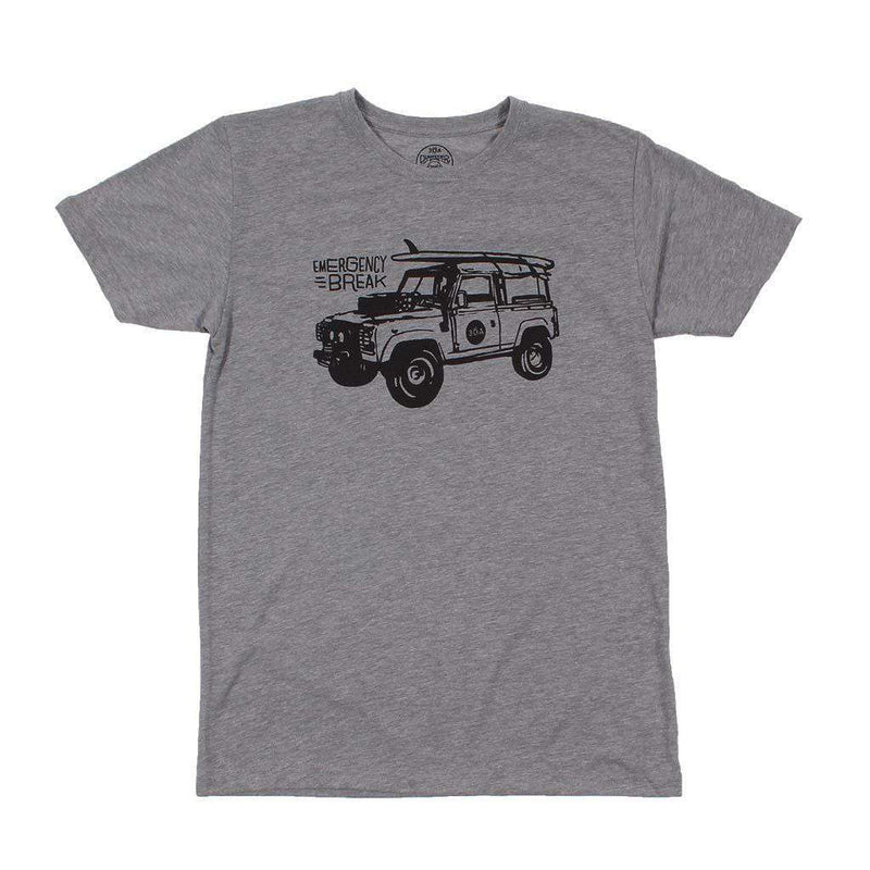 Emergency Break Recycled Tee Shirt in Grey by 30A - Country Club Prep