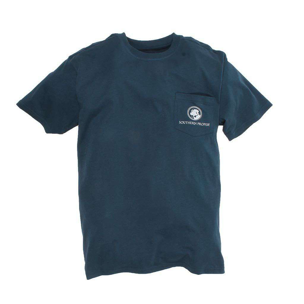 Exclusive Football Tee in Navy by Southern Proper - Country Club Prep