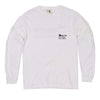 Faded Flag Longshanks Long Sleeve Tee Shirt in White by Country Club Prep - Country Club Prep