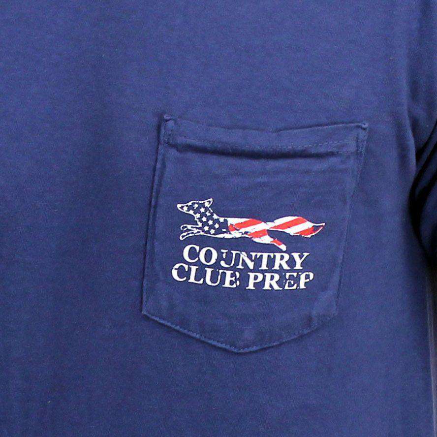 Faded Flag Longshanks Tee Shirt in Soft Navy by Country Club Prep - Country Club Prep