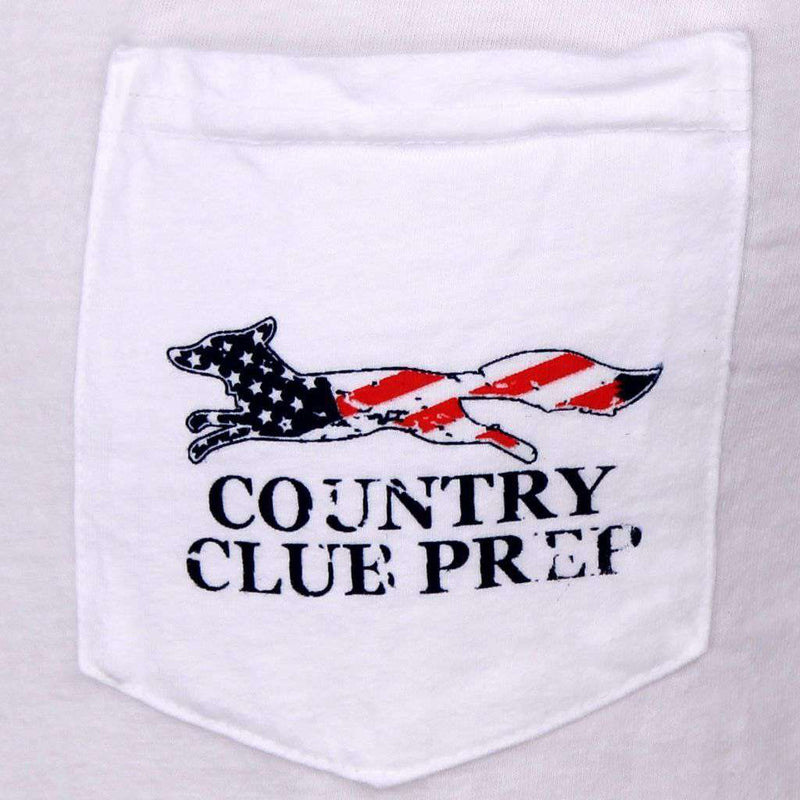 Faded Flag Longshanks Tee Shirt in White by Country Club Prep - Country Club Prep