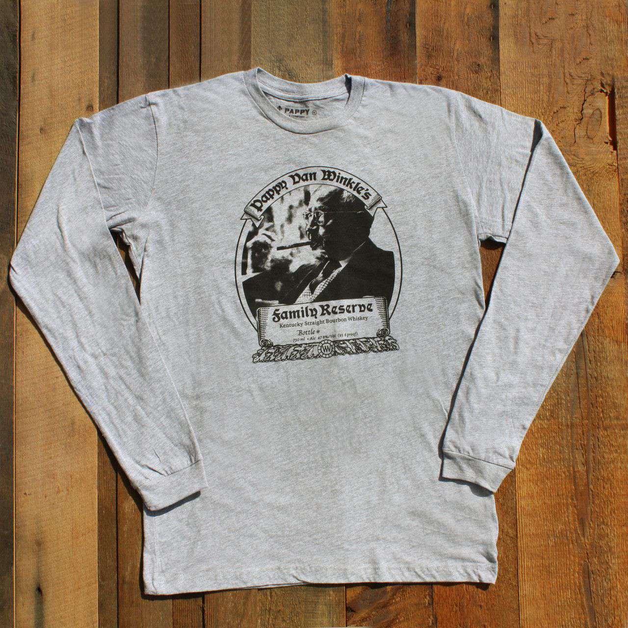 Family Reserve Long Sleeve Tee in Grey by Pappy Van Winkle - Country Club Prep