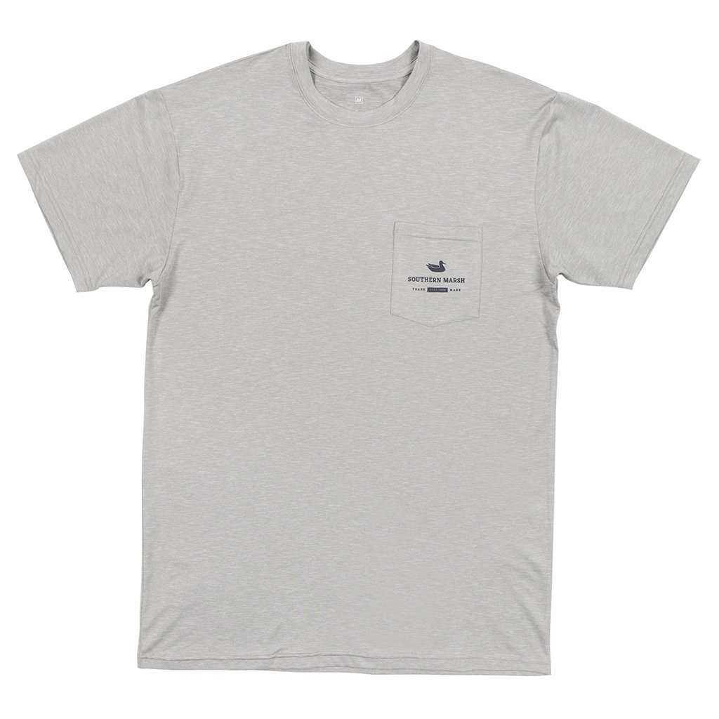 FieldTec™ Heather Performance Tee - Marlin in Light Gray by Southern Marsh - Country Club Prep