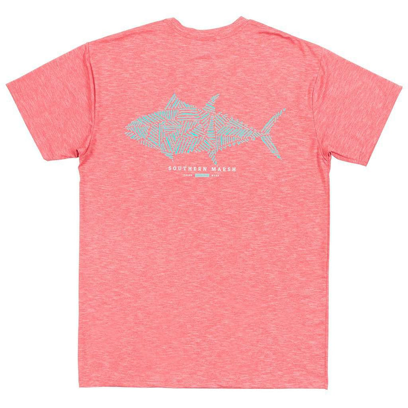 FieldTec Heather Performance Tee - Tuna in Strawberry Fizz by Southern Marsh - Country Club Prep