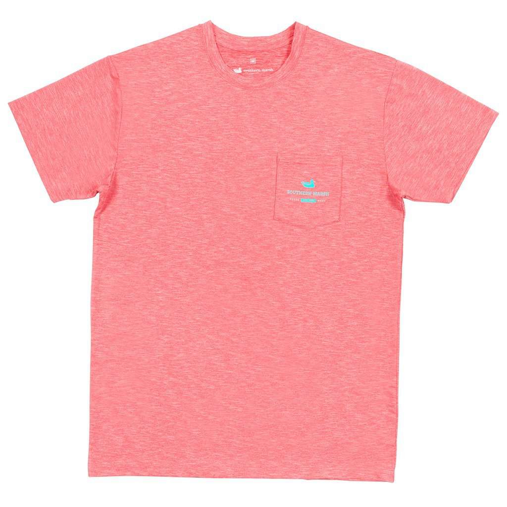 FieldTec Heather Performance Tee - Tuna in Strawberry Fizz by Southern Marsh - Country Club Prep