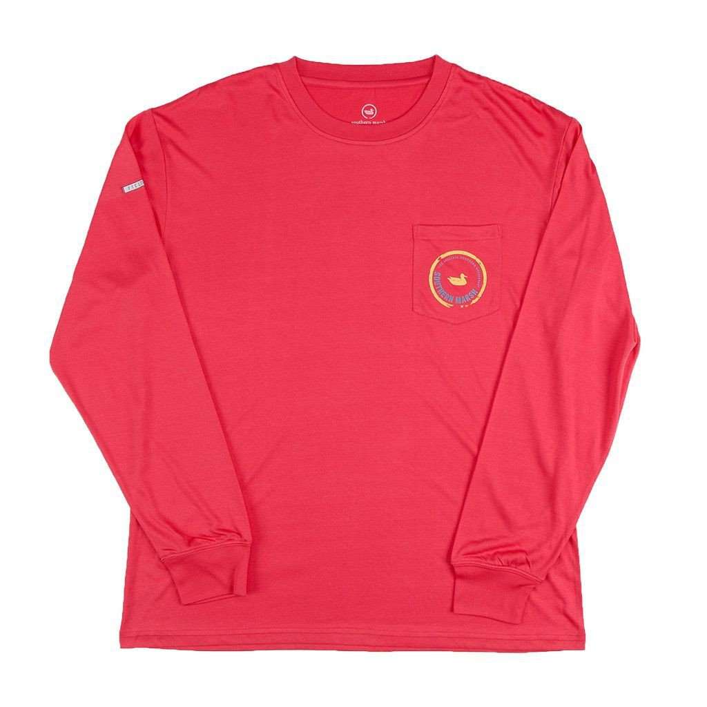 Southern Marsh FieldTec Pocket Tee - Long Sleeve in Strawberry Fizz ...