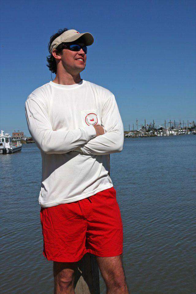 FieldTec Pocket Tee - Long Sleeve in White by Southern Marsh - Country Club Prep