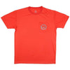 FieldTec Short Sleeve Pompano Pocket Tee in Coral with Electric Blue by Southern Marsh - Country Club Prep