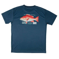 FieldTec Short Sleeve Snapper Tee in Slate with Aquamarine by Southern Marsh - Country Club Prep