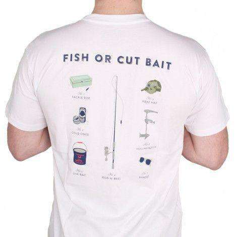 Fish or Cut Bait Tee in White by Southern Proper - Country Club Prep