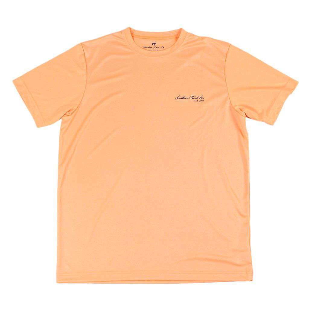 Fishing Lure Performance Tee in Peach Orange by Southern Point Co. - Country Club Prep