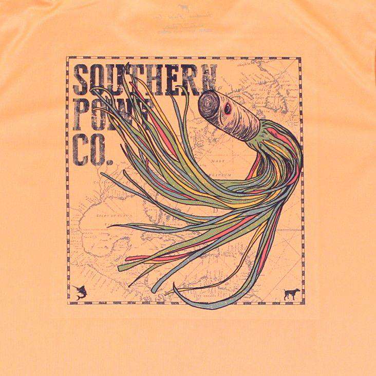 Fishing Lure Performance Tee in Peach Orange by Southern Point Co. - Country Club Prep