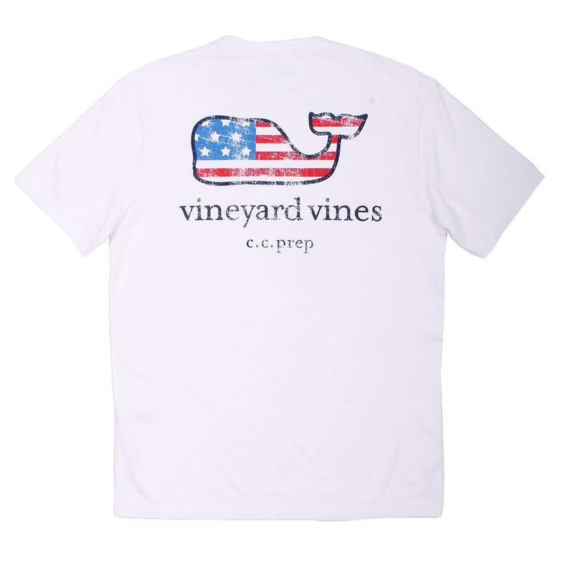 Flag Whale C.C. Prep Tee in White by Vineyard Vines - Country Club Prep